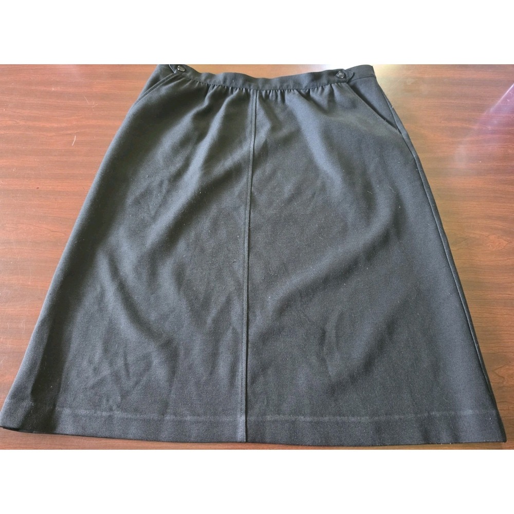Vintage Haberdashery by Personal Skirt Size 18 Black Knit A Line Midi 80s 90s